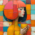 Cup of Mystery: A Vivid Mosaic Portrait