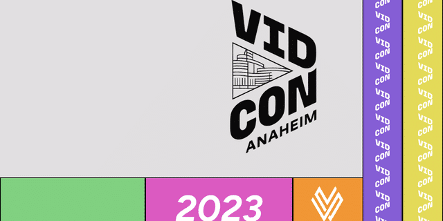 Banner for VidCon 2023